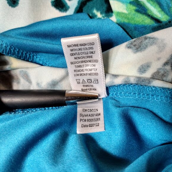 CAROLE HOCHMAN Tropical Cheetah Print Caftan Drawstring Waist Beach Cover Up XS - Picture 15 of 16